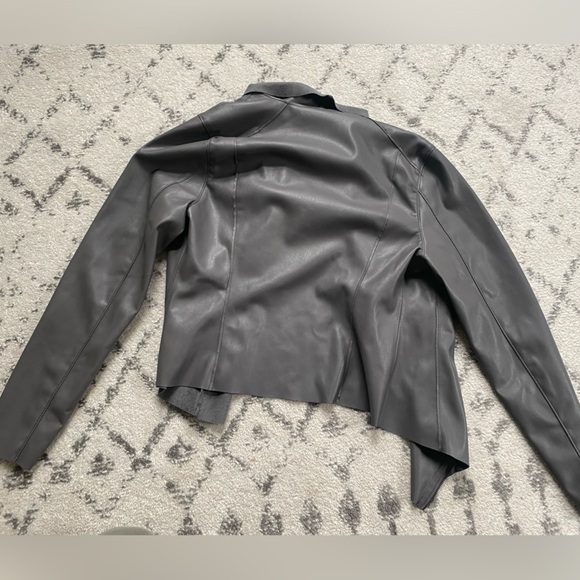 Faux leather and suede draped front jacket - Picture 2 of 2